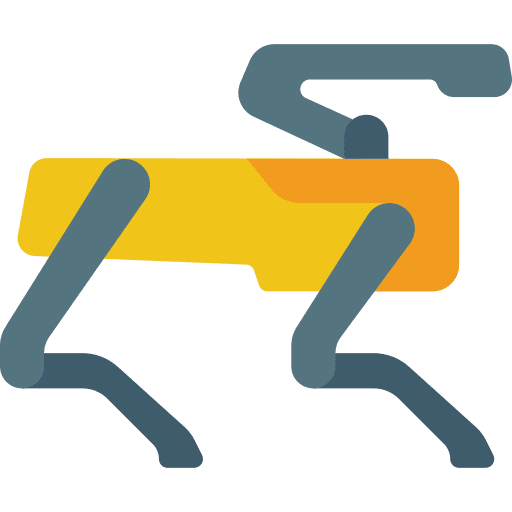 Robot dog science fiction cyber robotics icon