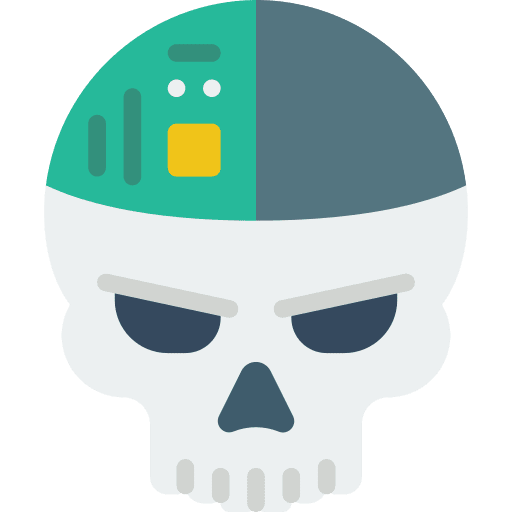 Skull evil cyborg skull icon