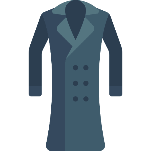 Leather jacket long garment coat icon