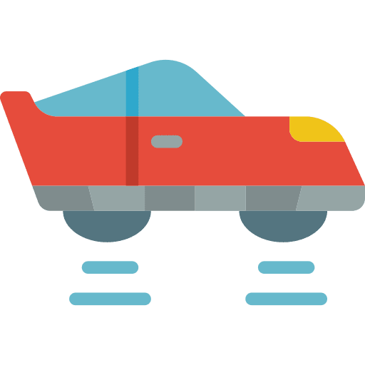 Flying car electronics vehicle science fiction icon