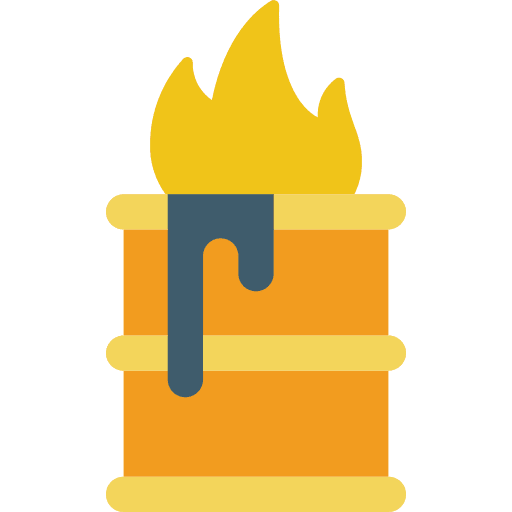 Barrel flame container barrel icon