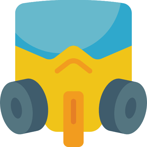 Gas mask pollution safety industry icon