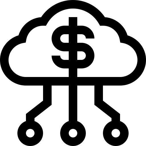 Cloud network cloud data cloud computing business and finance icon