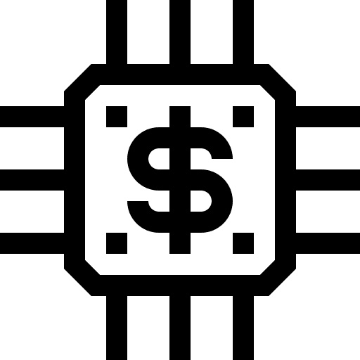 Dollar business microchip online icon