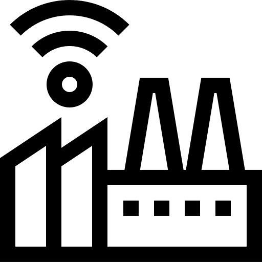 Factory power plant manufacture smart grid icon