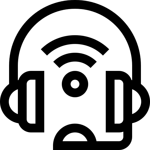 Headset communication headset support icon