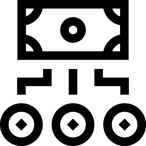Money coin distribution commission icon
