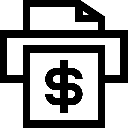 Printer earnings cash printer icon