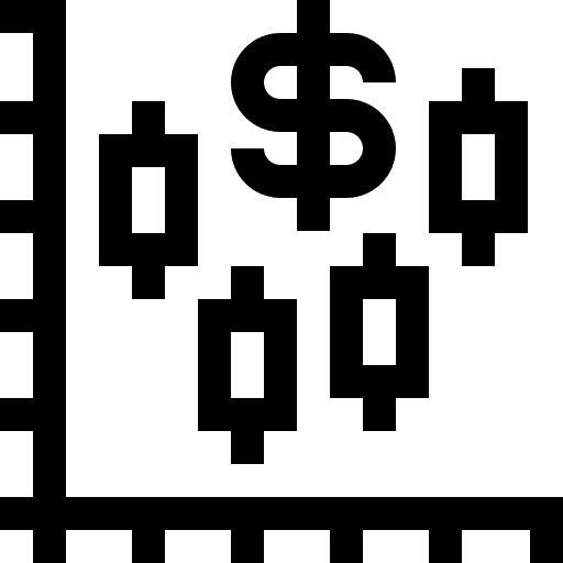Financial graph chart bank icon