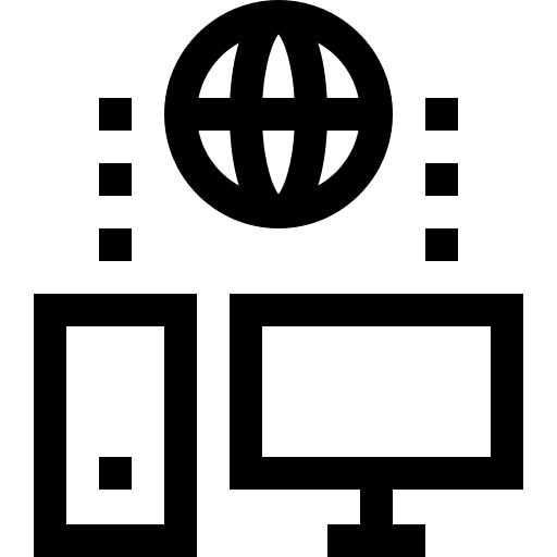 Global network electronics computer networking ping icon
