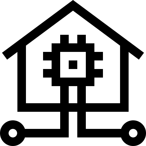 Smart home electronics smart house chip icon