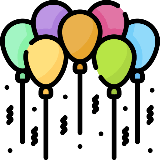 Balloon birthday and party balloon entertainment icon