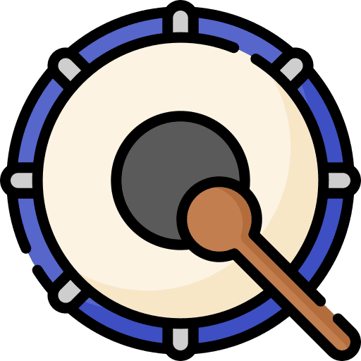 Drum orchestra musical instrument music and multimedia icon Drum orchestra musical instrument music and multimedia icon