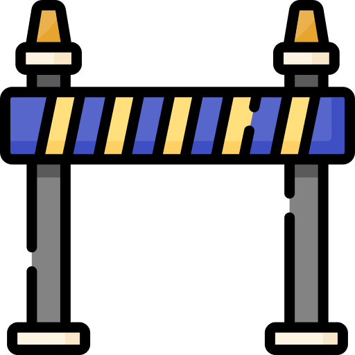 Barrier road block signaling security icon Barrier road block signaling security icon