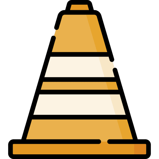 Traffic cone urban construction signaling icon Traffic cone urban construction signaling icon
