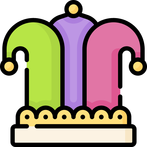 Clown hat festival birthday and party costume party icon Clown hat festival birthday and party costume party icon