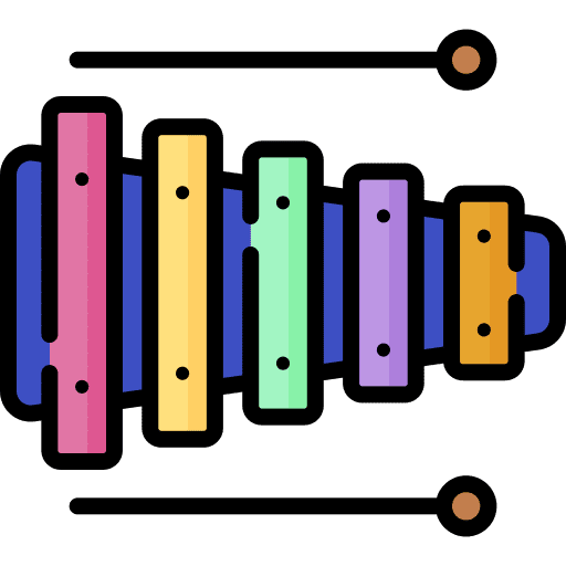 Xylophone music and multimedia music percussion instrument icon Xylophone music and multimedia music percussion instrument icon