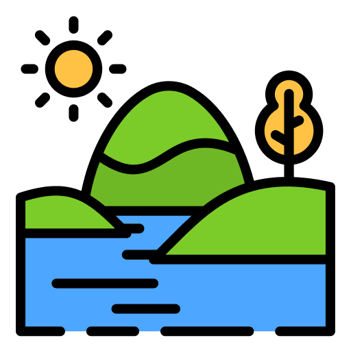Lake desertic palm tree water icon Lake desertic palm tree water icon