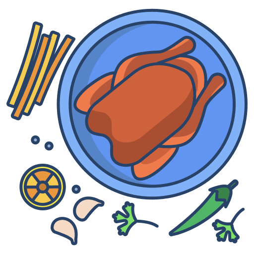 Chicken hot dish roasted chicken icon