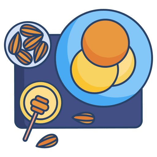 Pancake almond pancake honey icon Pancake almond pancake honey icon