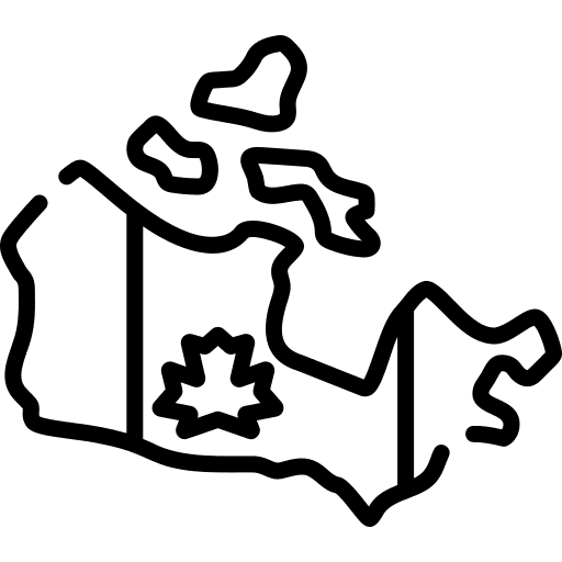 Canada orientation maps and location flag icon