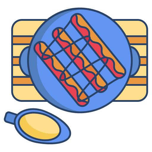 Sausages dish food and restaurant sausages icon Sausages dish food and restaurant sausages icon