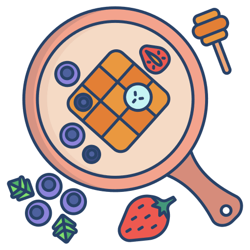 Waffle sweet blueberry honey icon Waffle sweet blueberry honey icon