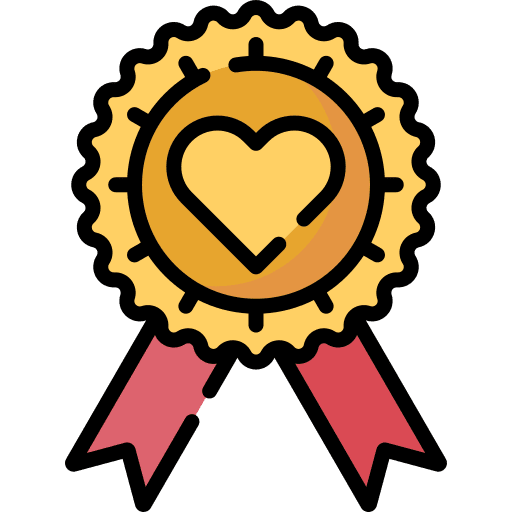 Awards love heart insignia icon