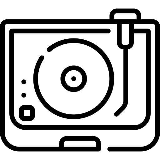 Vinyl player music and multimedia vinyl player electronics icon Vinyl player music and multimedia vinyl player electronics icon