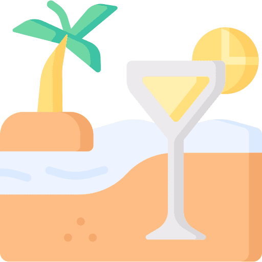 Beach holidays beach bar drink icon