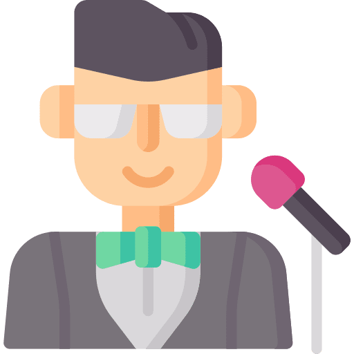 Host host occupation caucasian icon