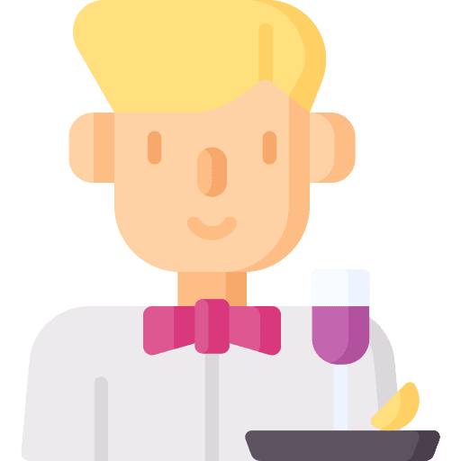 Waiter food service professions and jobs user icon Waiter food service professions and jobs user icon