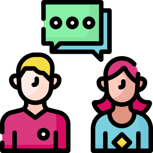 Conversation chat woman interaction icon Conversation chat woman interaction icon