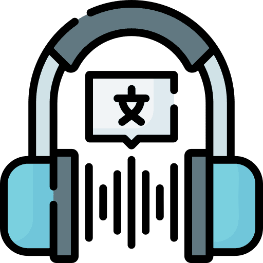 Listening foreign language translator language learning icon Listening foreign language translator language learning icon
