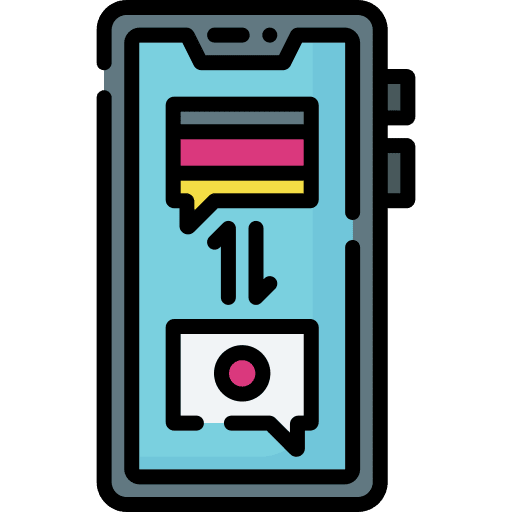 Translate smartphone app language learning icon Translate smartphone app language learning icon