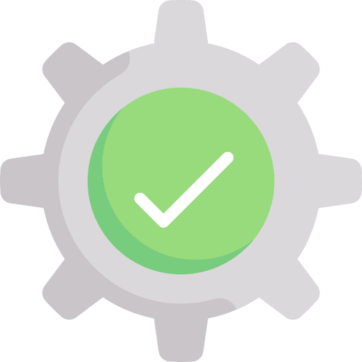 Easy installation gear check processed icon