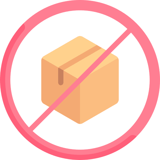Out of stock notification parcel shipping and delivery icon