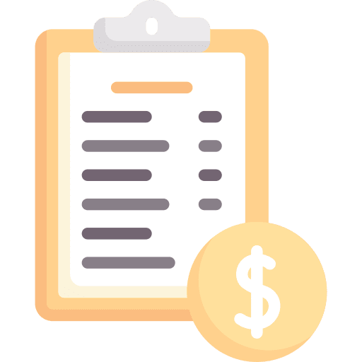 Price list paper business and finance order icon