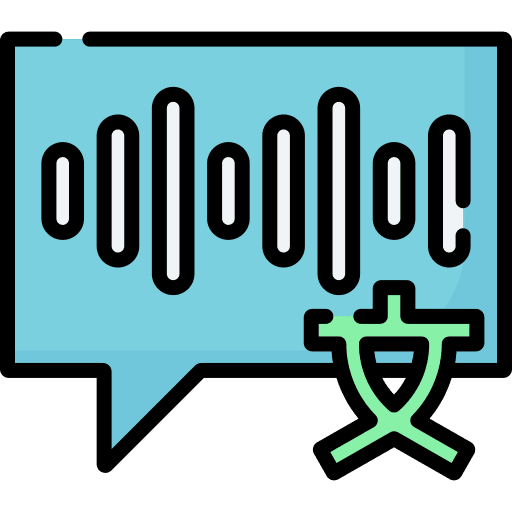 Voice communications recording language learning icon Voice communications recording language learning icon