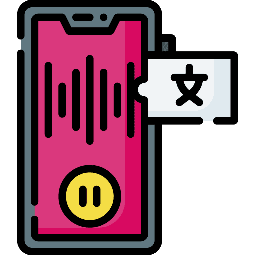 Voice smartphone communications foreign language icon Voice smartphone communications foreign language icon
