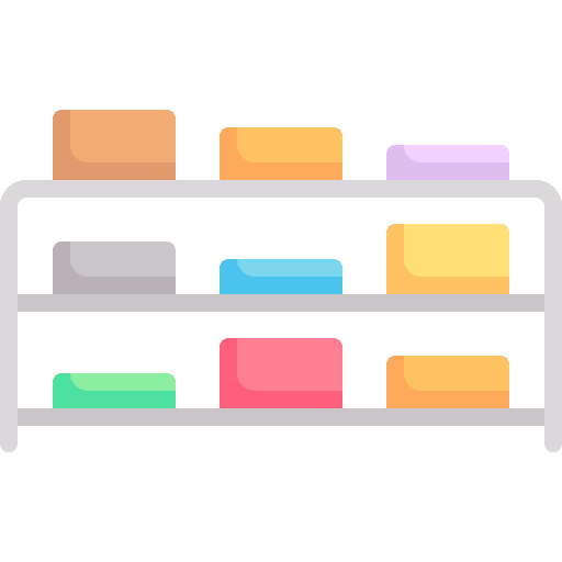 Assortment shelves warehouse assortment icon
