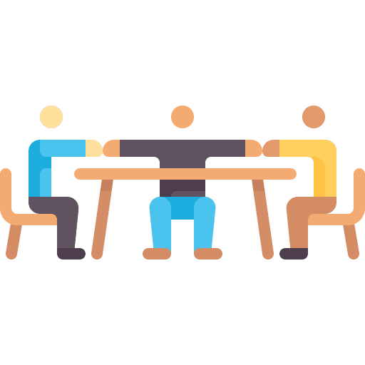 Intermediary mediation people networking icon