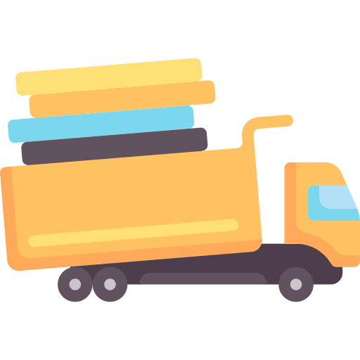 Overload truck transportation logistics delivery icon