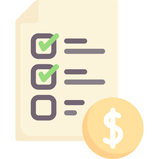 Price list document checklist file icon