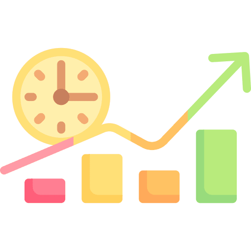 Time to market graphic profit growth icon