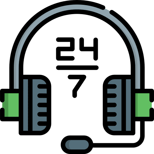 24 hours support communications telemarketer 7 days icon