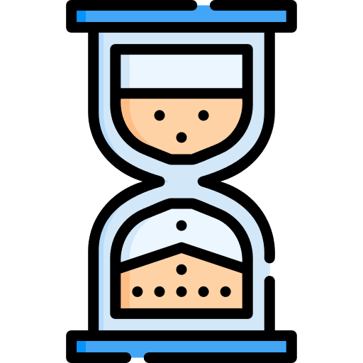 Wait hourglass time and date clock icon