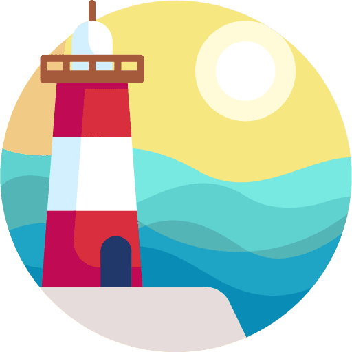 Lighthouse light orientation guide icon