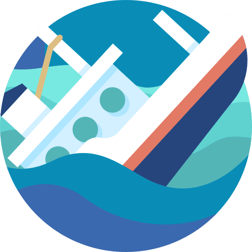 Sinking pirate transportation accident icon Sinking pirate transportation accident icon