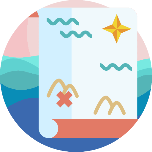 Treasure map sheet orientation position icon Treasure map sheet orientation position icon